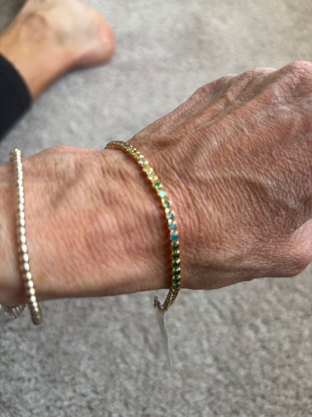 Shades of green ombre tennis bracelet from anthropology
